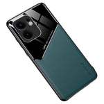 Læderbeklædt PC + TPU-bagcover til Oppo Reno13 F 5G (Reno 13 FS 5G) / 4G