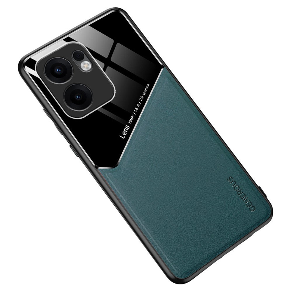 Læderbeklædt PC + TPU-bagcover til Oppo Reno13 F 5G (Reno 13 FS 5G) / 4G