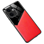 Læderbeklædt PC + TPU-bagcover til Oppo Reno13 F 5G (Reno 13 FS 5G) / 4G