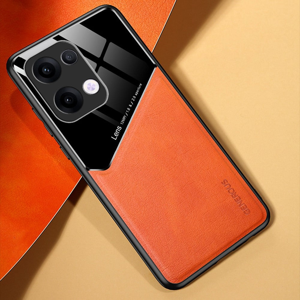 For Oppo Reno13 5G (Global) Case Leather Coated PC + TPU Phone Back Cover