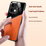 For Oppo Reno13 5G (Global) Case Leather Coated PC + TPU Phone Back Cover