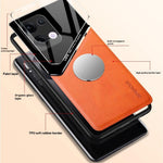 For Oppo Reno13 5G (Global) Case Leather Coated PC + TPU Phone Back Cover