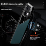 For Oppo Reno13 5G (Global) Case Leather Coated PC + TPU Phone Back Cover