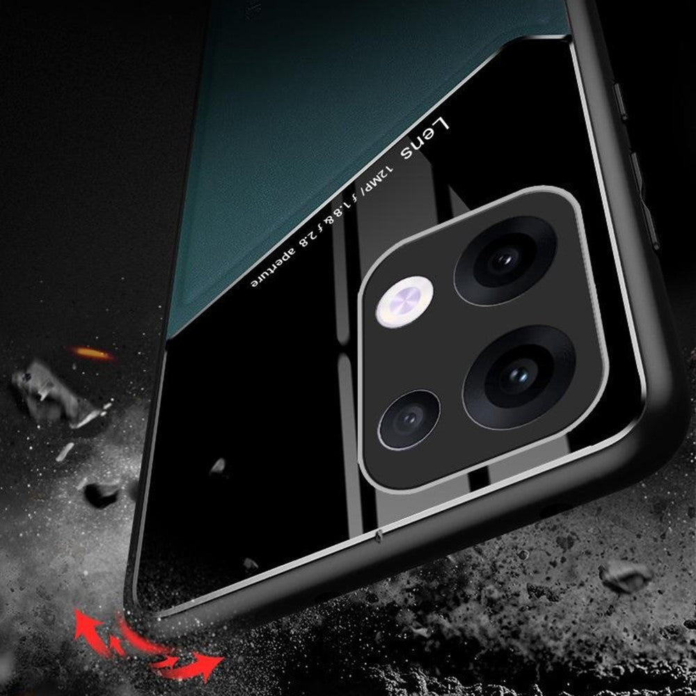 For Oppo Reno13 5G (Global) Case Leather Coated PC + TPU Phone Back Cover