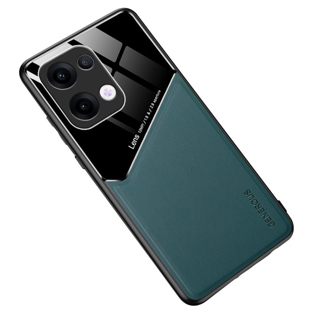 For Oppo Reno13 5G (Global) Case Leather Coated PC + TPU Phone Back Cover