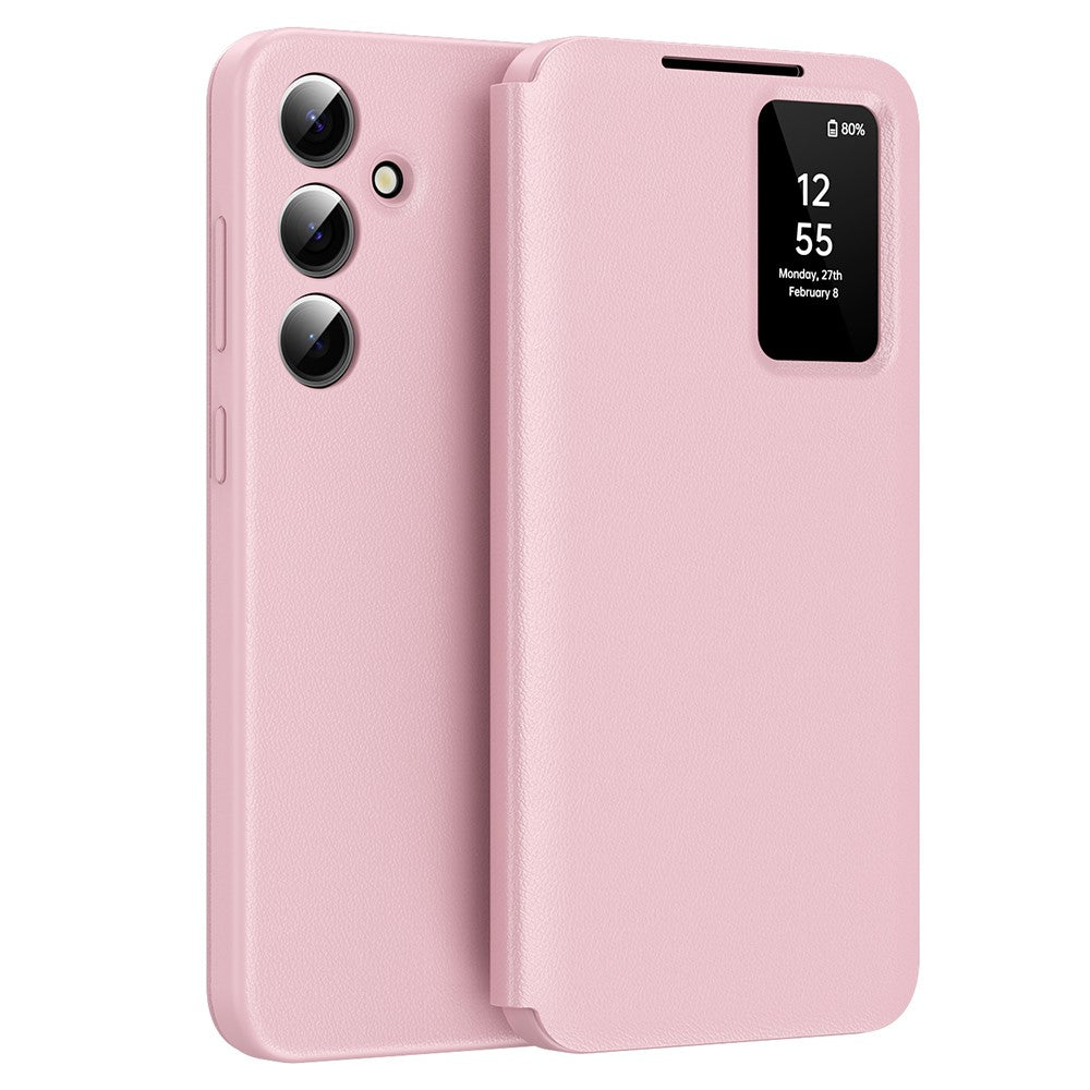 For Samsung Galaxy S24 FE Case with Card Holder Smart View Window Leather Phone Cover