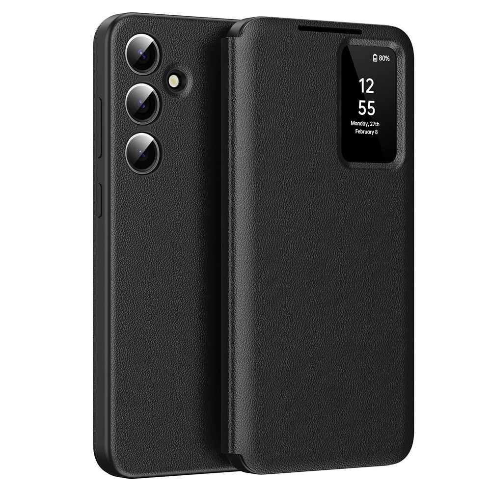 For Samsung Galaxy S24 FE Case with Card Holder Smart View Window Leather Phone Cover