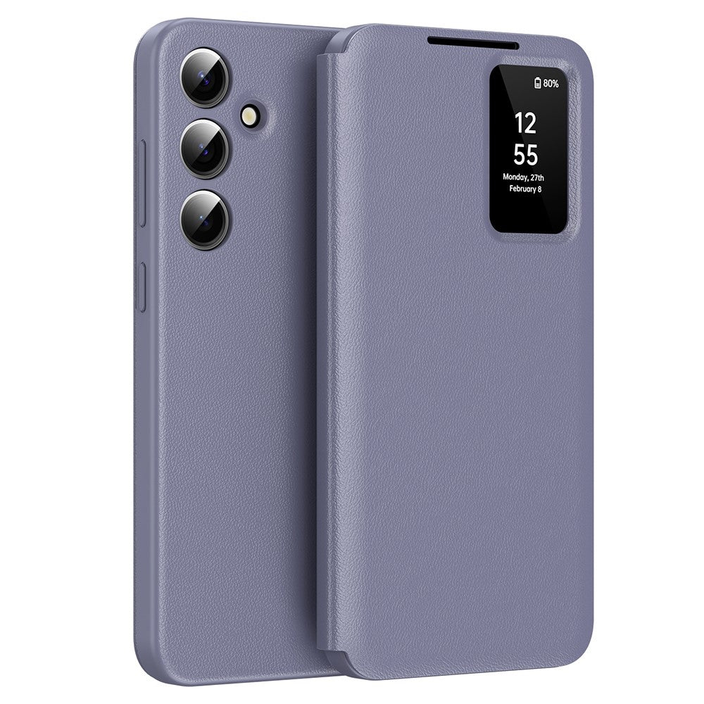 For Samsung Galaxy S24 FE Case with Card Holder Smart View Window Leather Phone Cover