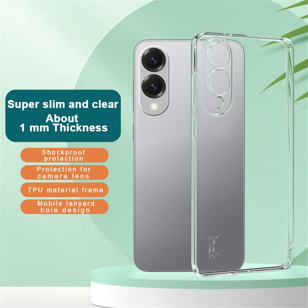 IMAK UX-5-serien för Samsung Galaxy S25 Edge-skal med stötsäkert TPU-skal med genomskinlig, smal baksida