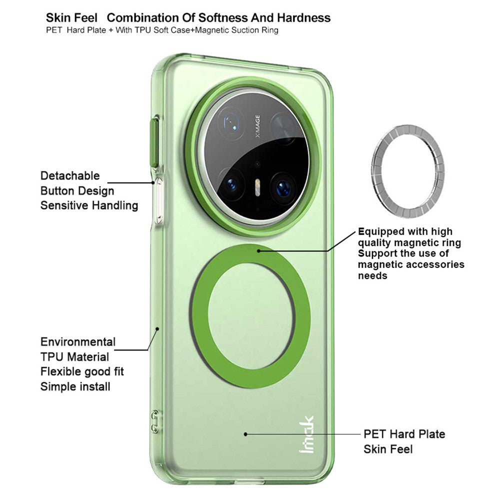 IMAK For Huawei Mate 70 Pro / Mate 70 Pro+ Magnetic Case Candy Color Anti Drop TPU + PET Back Cover