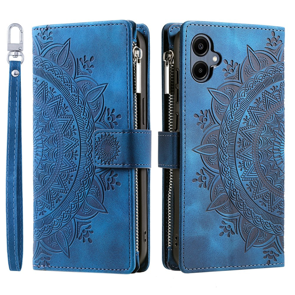 Stil 006 För Samsung Galaxy A06 5G Plånboksfodral PU-läder mobilskal Mandala Blommönster