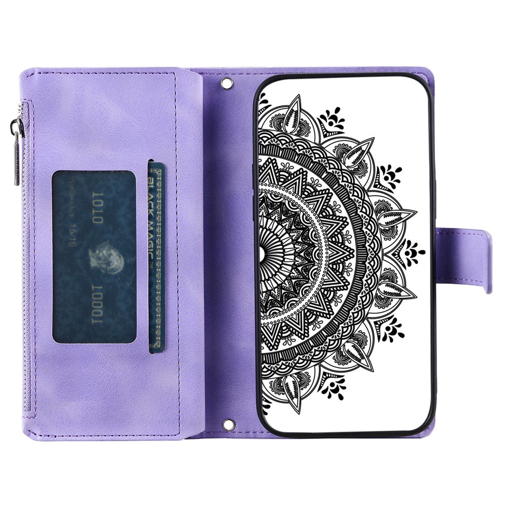 Stil 006 För Samsung Galaxy A06 5G Plånboksfodral PU-läder mobilskal Mandala Blommönster