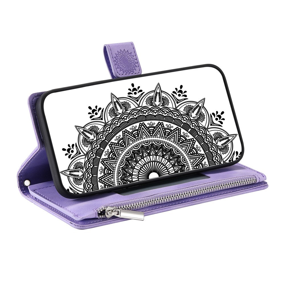 Stil 006 För Samsung Galaxy A06 5G Plånboksfodral PU-läder mobilskal Mandala Blommönster