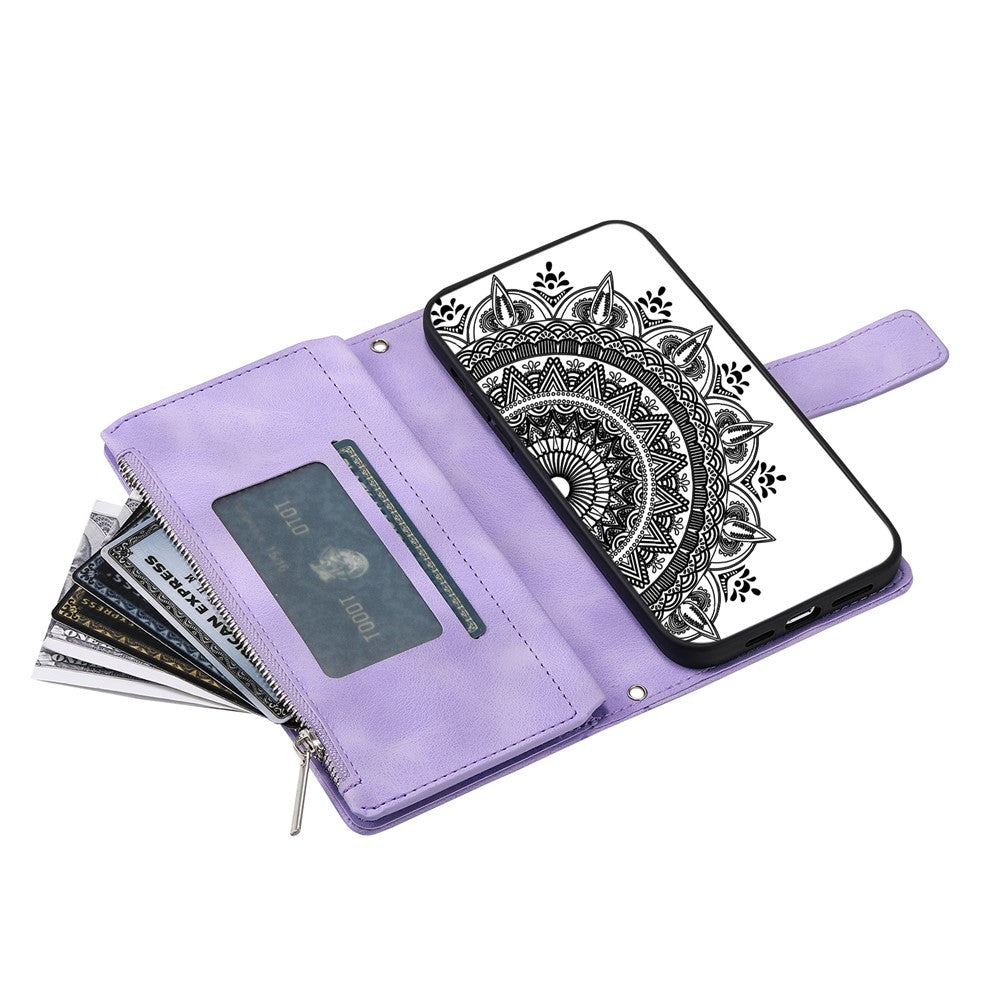 Stil 006 För Samsung Galaxy A06 5G Plånboksfodral PU-läder mobilskal Mandala Blommönster