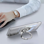 For Samsung Galaxy S25 Edge Magnetic Case PC + TPU Phone Cover with Rotating Metal Kickstand, Lens Protector