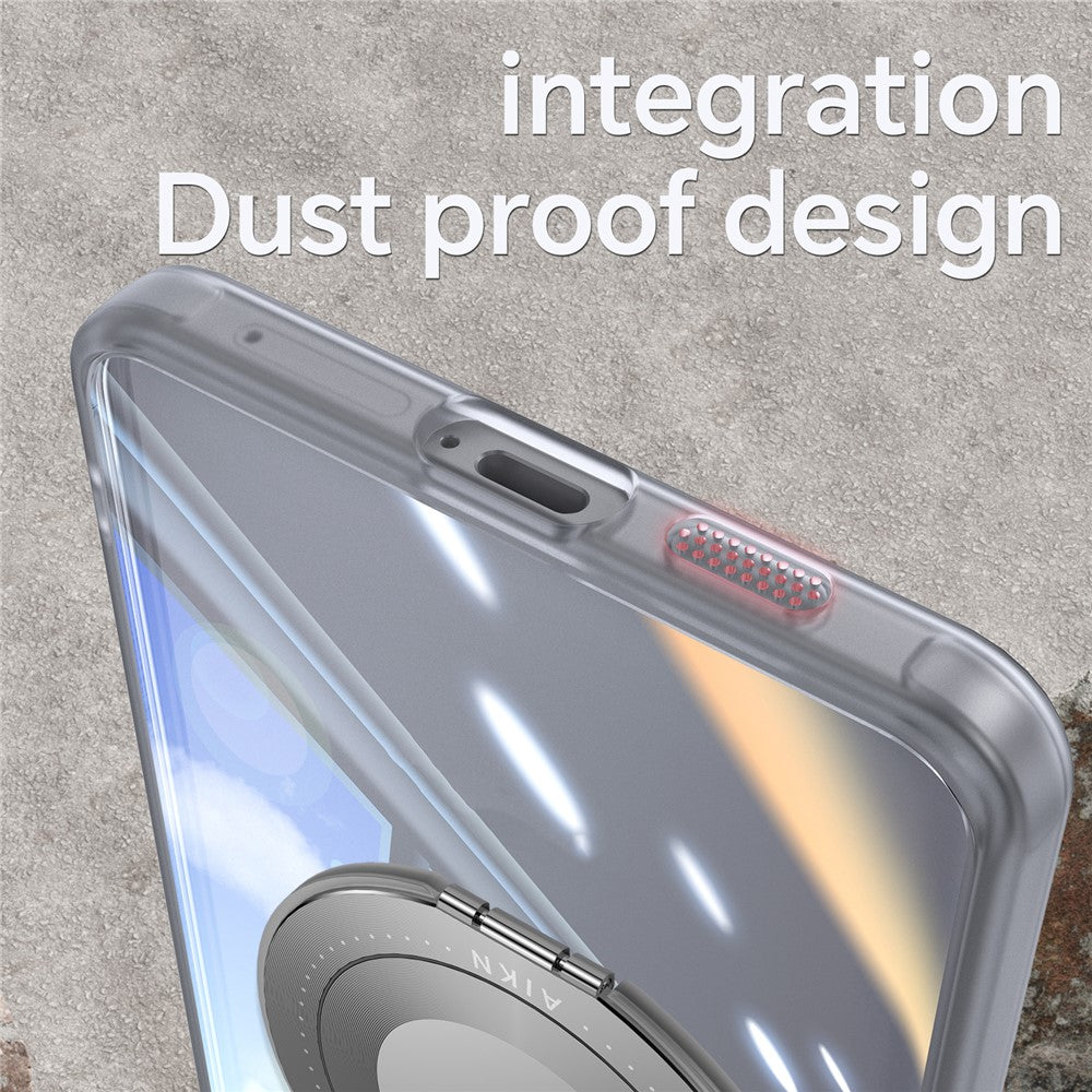 For Samsung Galaxy S25 Edge Magnetic Case PC + TPU Phone Cover with Rotating Metal Kickstand, Lens Protector