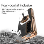 For Samsung Galaxy Z Fold5 5G Case Precise Cutouts 6D Electroplating TPU Phone Cover with Ring Holder