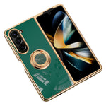 For Samsung Galaxy Z Fold5 5G Case Precise Cutouts 6D Electroplating TPU Phone Cover with Ring Holder