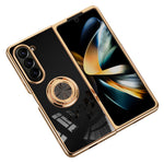 For Samsung Galaxy Z Fold5 5G Case Precise Cutouts 6D Electroplating TPU Phone Cover with Ring Holder