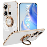 Xiaomi Redmi Note 13 4G-skal med precisa utskärningar, 6D-galvaniserat TPU-mobilskal med ringhållare