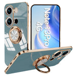 For Xiaomi Redmi Note 13 Pro 4G / Poco M6 Pro 4G Case Precise Cutouts 6D Electroplating TPU Phone Cover with Ring Holder