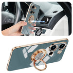 For Xiaomi Redmi Note 13 Pro 4G / Poco M6 Pro 4G Case Precise Cutouts 6D Electroplating TPU Phone Cover with Ring Holder