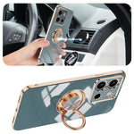For Xiaomi Redmi Note 13 Pro 5G / Poco X6 5G Case Precise Cutouts 6D Electroplating TPU Phone Cover with Ring Holder
