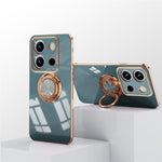 For Xiaomi Redmi Note 13 Pro 5G / Poco X6 5G Case Precise Cutouts 6D Electroplating TPU Phone Cover with Ring Holder