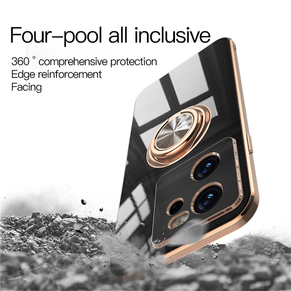 For Xiaomi 13T / 13T Pro Case Precise Cutouts 6D Electroplating TPU Phone Cover with Ring Holder