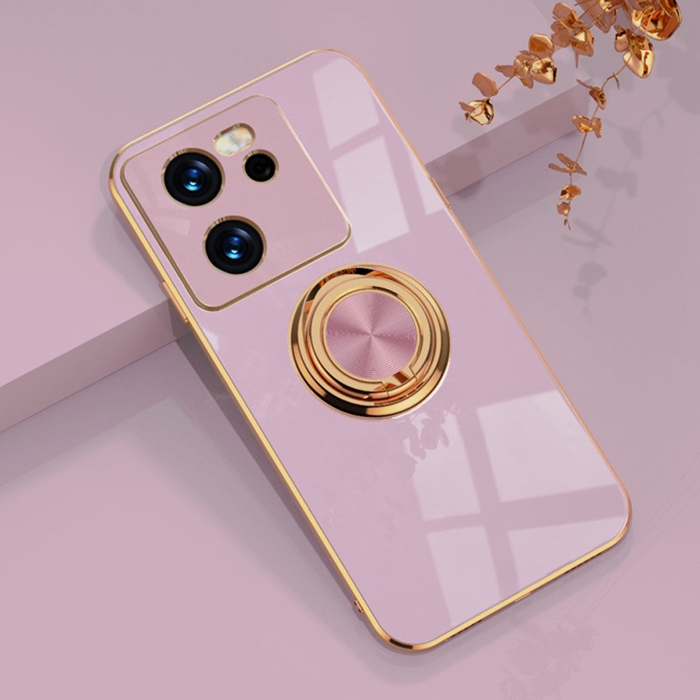 For Xiaomi 13T / 13T Pro Case Precise Cutouts 6D Electroplating TPU Phone Cover with Ring Holder