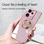 For Xiaomi 13T / 13T Pro Case Precise Cutouts 6D Electroplating TPU Phone Cover with Ring Holder
