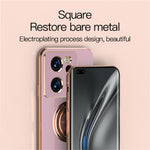 For Xiaomi 13T / 13T Pro Case Precise Cutouts 6D Electroplating TPU Phone Cover with Ring Holder