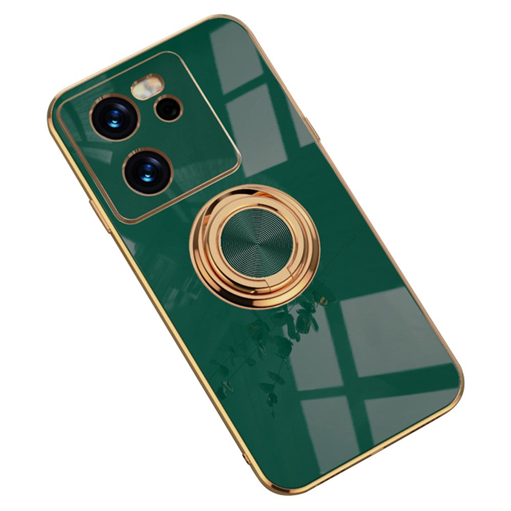 For Xiaomi 13T / 13T Pro Case Precise Cutouts 6D Electroplating TPU Phone Cover with Ring Holder