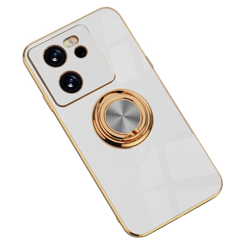 For Xiaomi 13T / 13T Pro Case Precise Cutouts 6D Electroplating TPU Phone Cover with Ring Holder