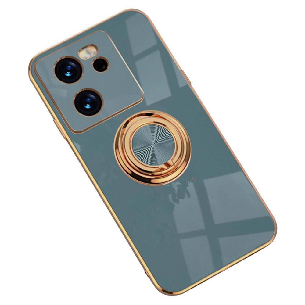 For Xiaomi 13T / 13T Pro Case Precise Cutouts 6D Electroplating TPU Phone Cover with Ring Holder
