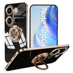 For Xiaomi Redmi Note 13 4G Case with Astronaut Ring Kickstand 6D Electroplating TPU Phone Cover