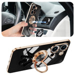 For Xiaomi Redmi Note 13 4G Case with Astronaut Ring Kickstand 6D Electroplating TPU Phone Cover