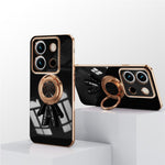 For Xiaomi Redmi Note 13 5G Case with Astronaut Ring Kickstand 6D Electroplating TPU Phone Cover
