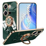 For Xiaomi Redmi Note 13 Pro 4G / Poco M6 Pro 4G Case with Astronaut Ring Kickstand 6D Electroplating TPU Phone Cover