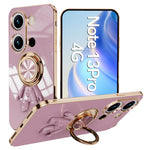 For Xiaomi Redmi Note 13 Pro 4G / Poco M6 Pro 4G Case with Astronaut Ring Kickstand 6D Electroplating TPU Phone Cover