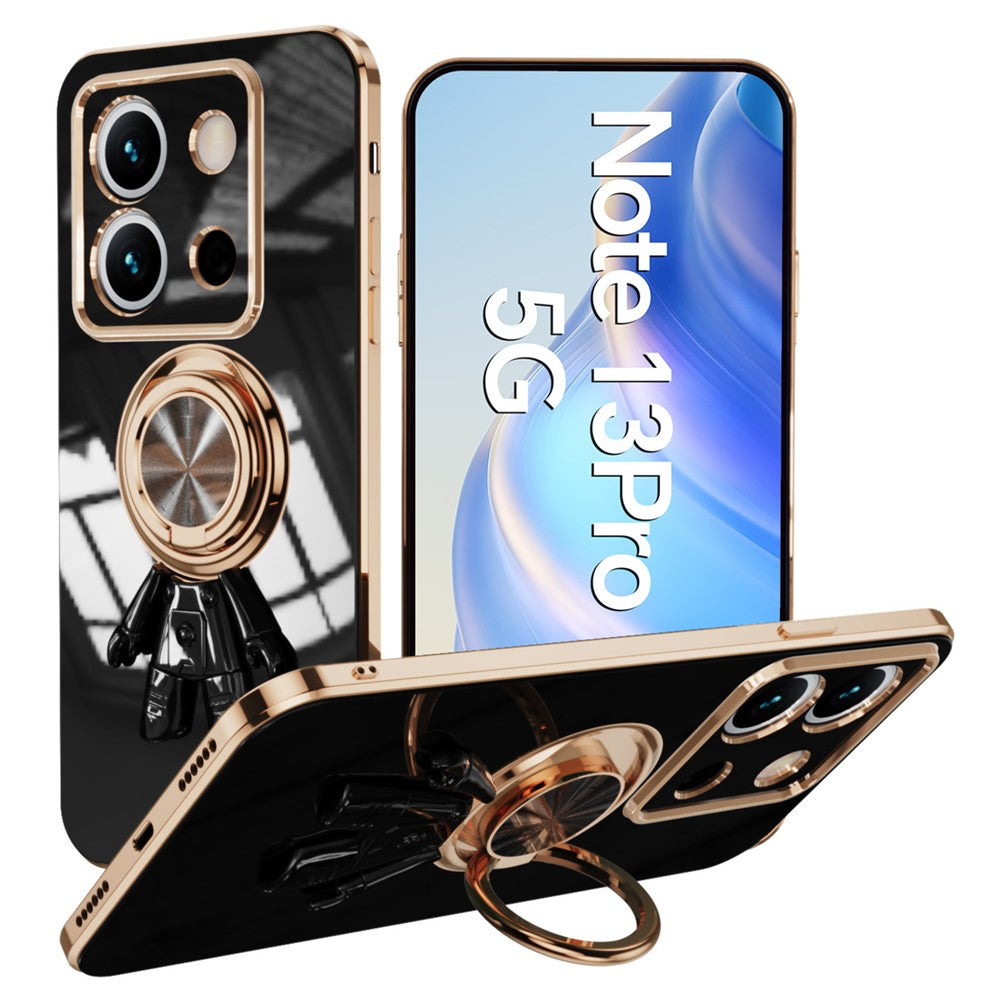 For Xiaomi Redmi Note 13 Pro 5G / Poco X6 5G Case with Astronaut Ring Kickstand 6D Electroplating TPU Phone Cover