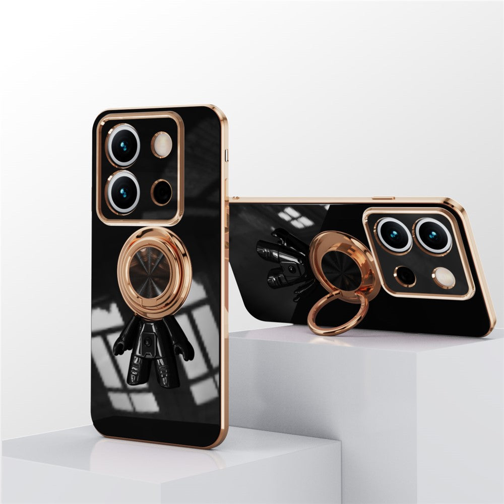 For Xiaomi Redmi Note 13 Pro 5G / Poco X6 5G Case with Astronaut Ring Kickstand 6D Electroplating TPU Phone Cover