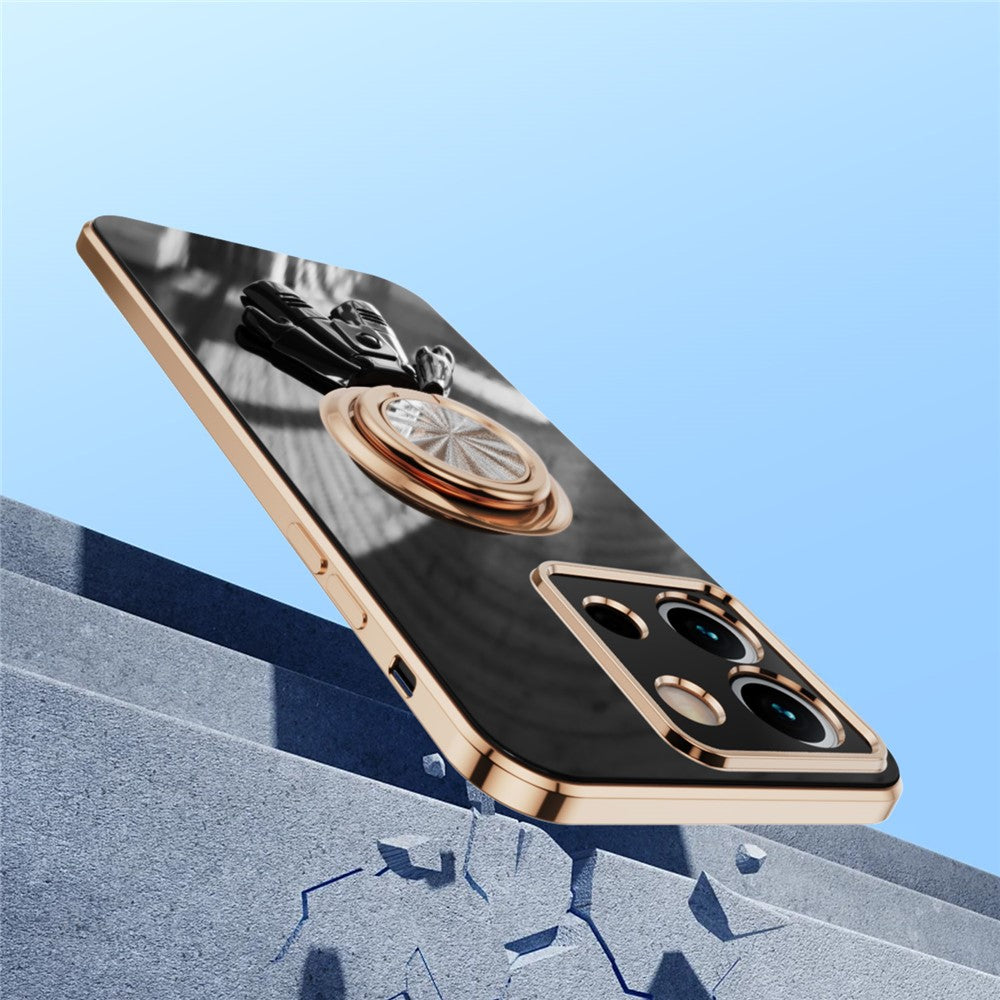 For Xiaomi Redmi Note 13 Pro 5G / Poco X6 5G Case with Astronaut Ring Kickstand 6D Electroplating TPU Phone Cover