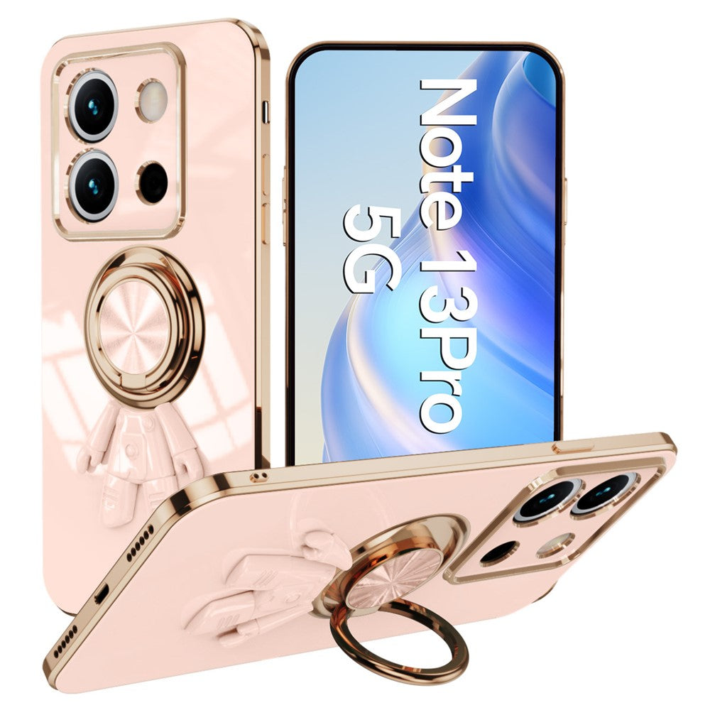 For Xiaomi Redmi Note 13 Pro 5G / Poco X6 5G Case with Astronaut Ring Kickstand 6D Electroplating TPU Phone Cover
