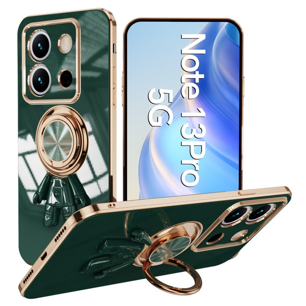 For Xiaomi Redmi Note 13 Pro 5G / Poco X6 5G Case with Astronaut Ring Kickstand 6D Electroplating TPU Phone Cover