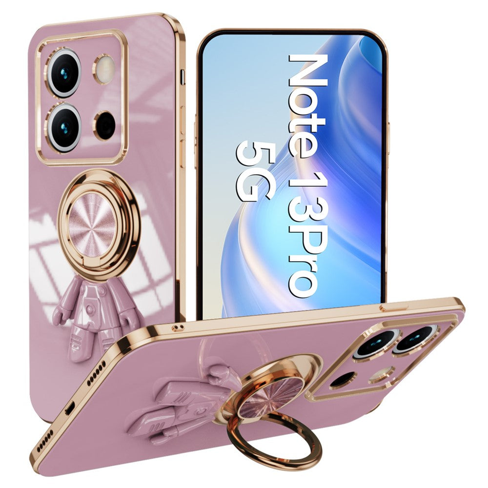 For Xiaomi Redmi Note 13 Pro 5G / Poco X6 5G Case with Astronaut Ring Kickstand 6D Electroplating TPU Phone Cover