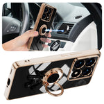 For Xiaomi 14T Case with Astronaut Ring Kickstand 6D Electroplating TPU Phone Cover