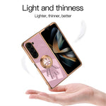 For Samsung Galaxy Z Fold5 5G Case with Astronaut Ring Kickstand 6D Electroplating TPU Phone Cover