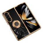 For Samsung Galaxy Z Fold5 5G Case with Astronaut Ring Kickstand 6D Electroplating TPU Phone Cover
