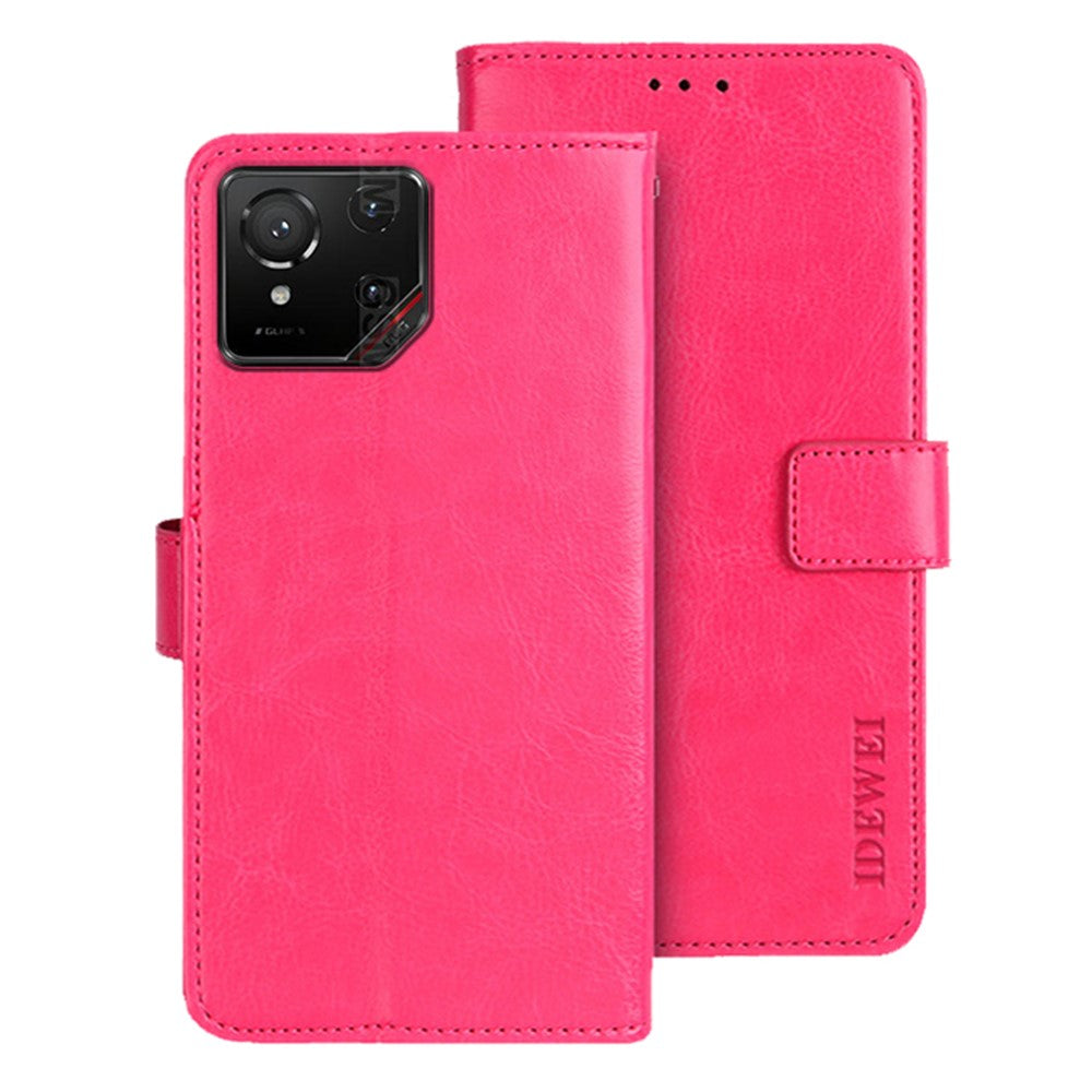 IDEWEI For Asus ROG Phone 9 5G Stand Case Crazy Horse Texture Leather Phone Cover
